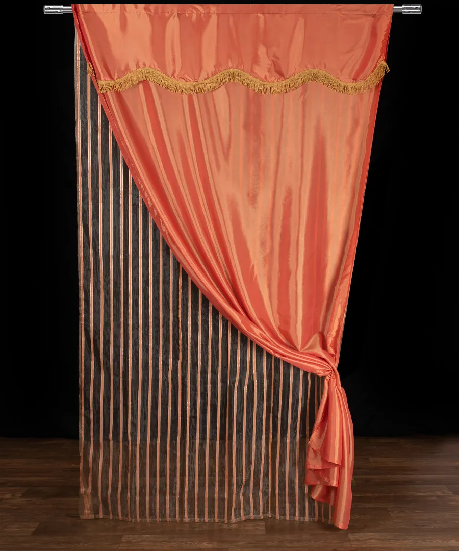 Κουρτίνα maria (150cm x 280cm) με τούνελ πορτοκαλί