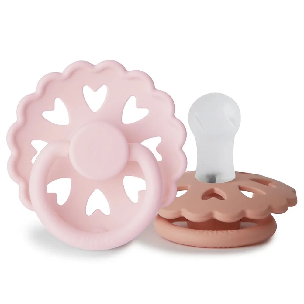 Σετ 2 Πιπίλες Σιλικόνης FRIGG Fairytale White Lilac/Pretty in Peach 0-6 Μηνών