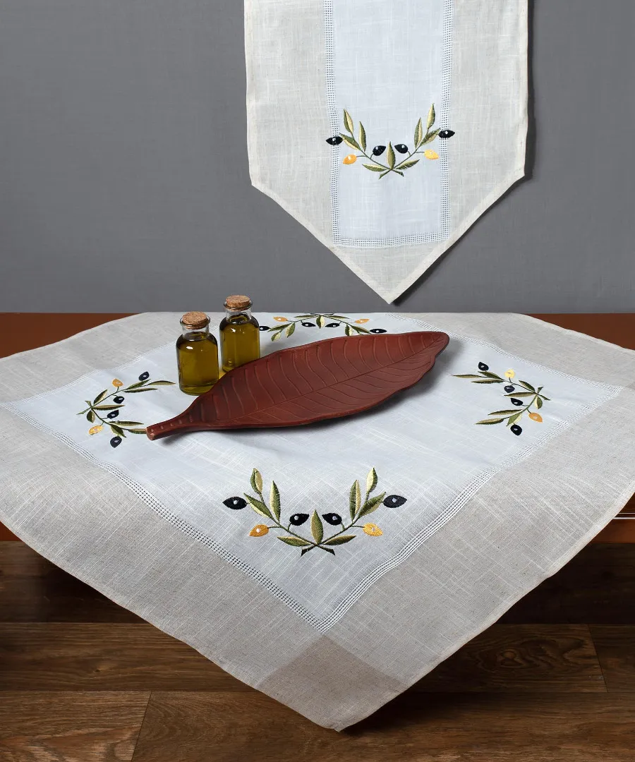 Καρέ bg23a (85cm x 85cm) ivory κίτρινη ελιά
