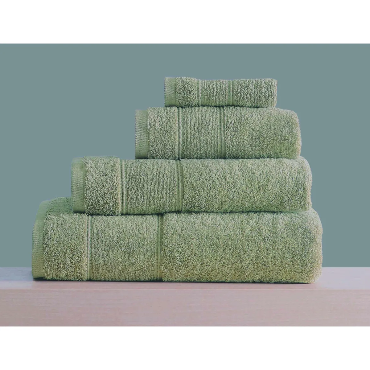ΣΕΤ ΠΕΤΣΕΤΕΣ LILLIE No6 XAKI  4 TEM(80X150,50X90,30X50,30X30)green 100% Cotton 500gsm