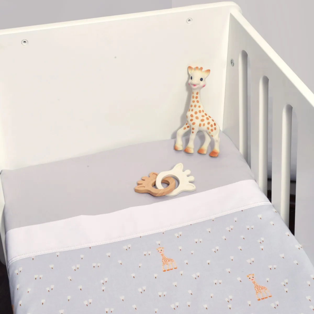 Σεντόνια Λίκνου Σετ 2τ -75x110-100% Βαμβάκι Design 505 Sophie La Girafe