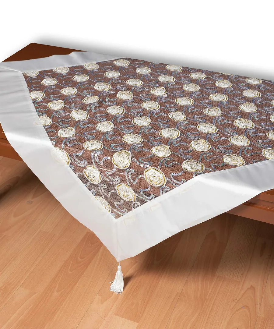 Τούλινο τραπεζοκαρέ 264-17 (130cm x 130cm) λευκό 
