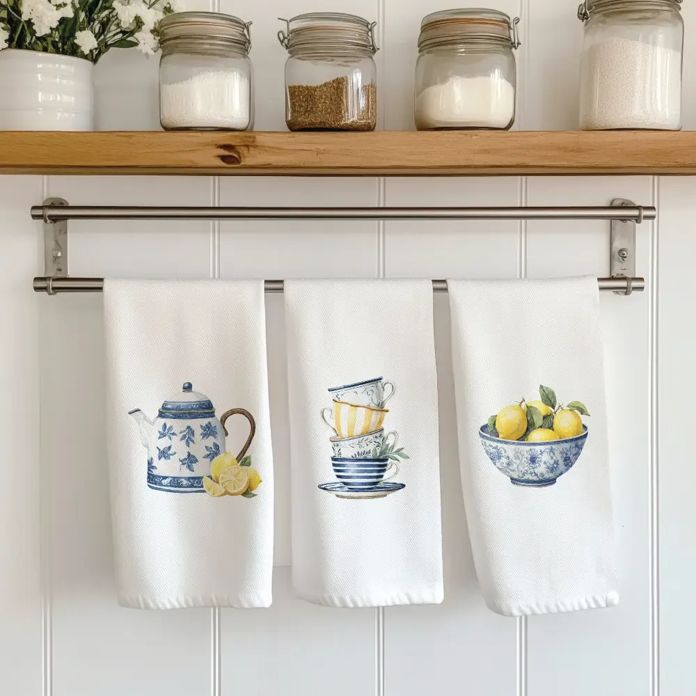 Ποτηρόπανα Κουζίνας Lemons Σετ 3ΤΜΧ