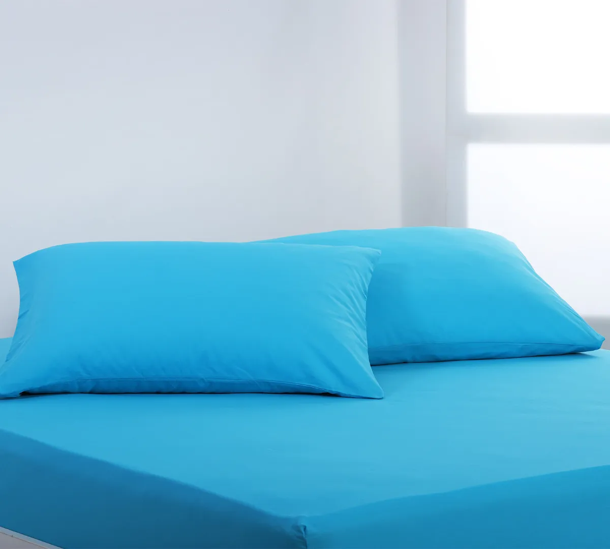Βαμβακερό σετ μαξιλαροθήκες essentials (52cm x 72cm ) river blue