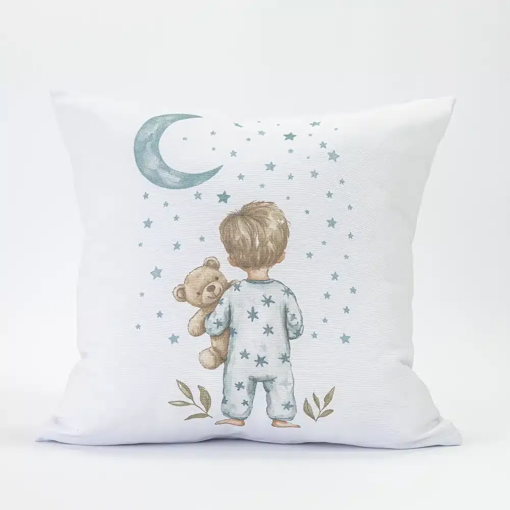 Μαξιλάρι Διακοσμητικό Printed Goodnight Πετρόλ
