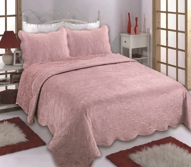 Κουβέρτα βελούδο με sherpa NX2211 (220cm x 240cm + 2x50cm x 70cm) pink