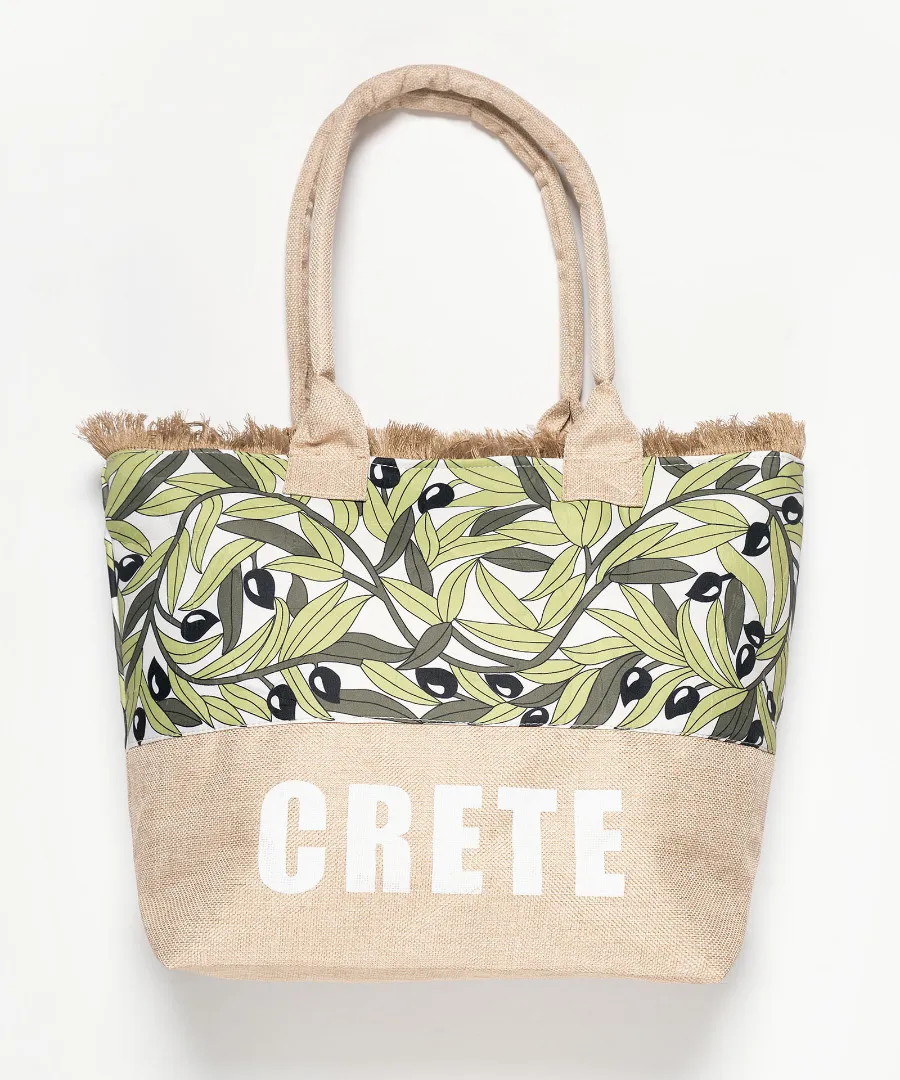 Τσάντα με χερούλι (49cm x 15cm x 34cm) ελιά CRETE