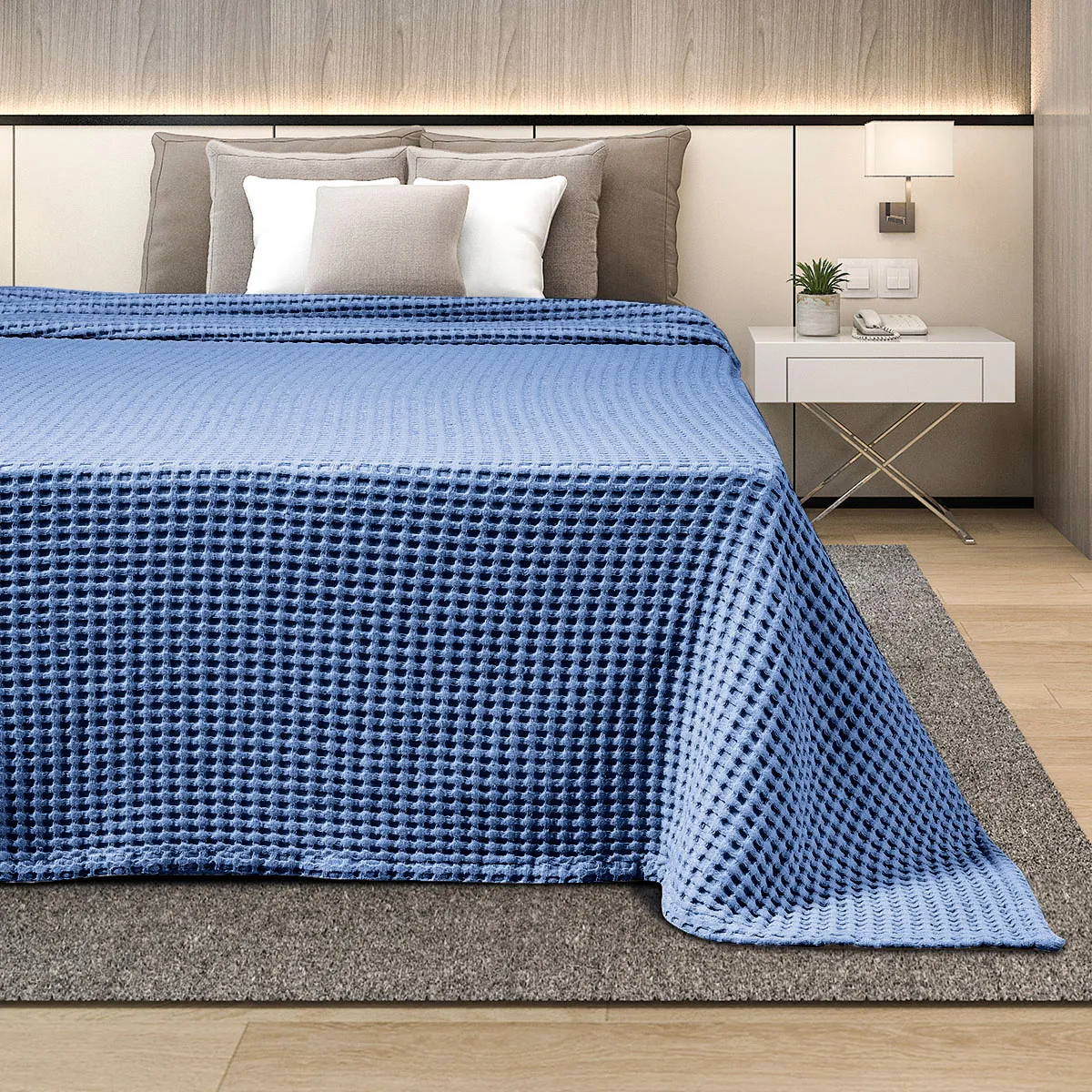ΚΟΥΒΕΡΤΑ ΠΙΚΕ  ΥΠΕΡΔΙΠΛΗ 230X240 ADAM HOME  BLUE