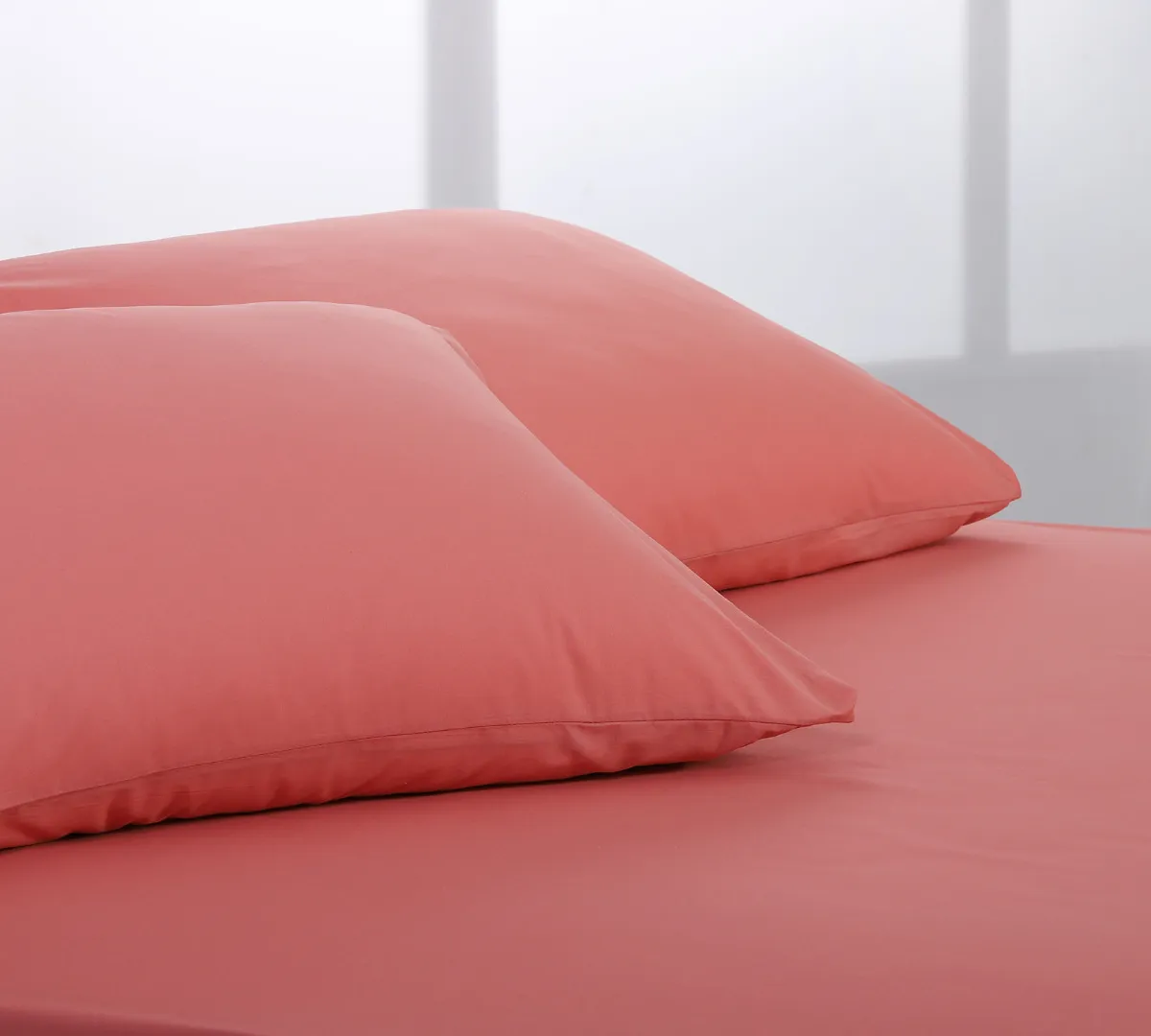 Βαμβακερό σετ μαξιλαροθήκες essentials (52cm x 72cm ) coral almond