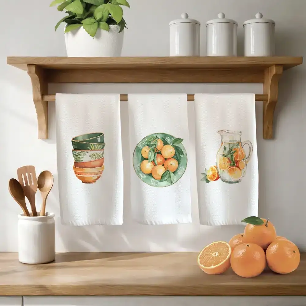 Ποτηρόπανα Κουζίνας Oranges Σετ 3ΤΜΧ