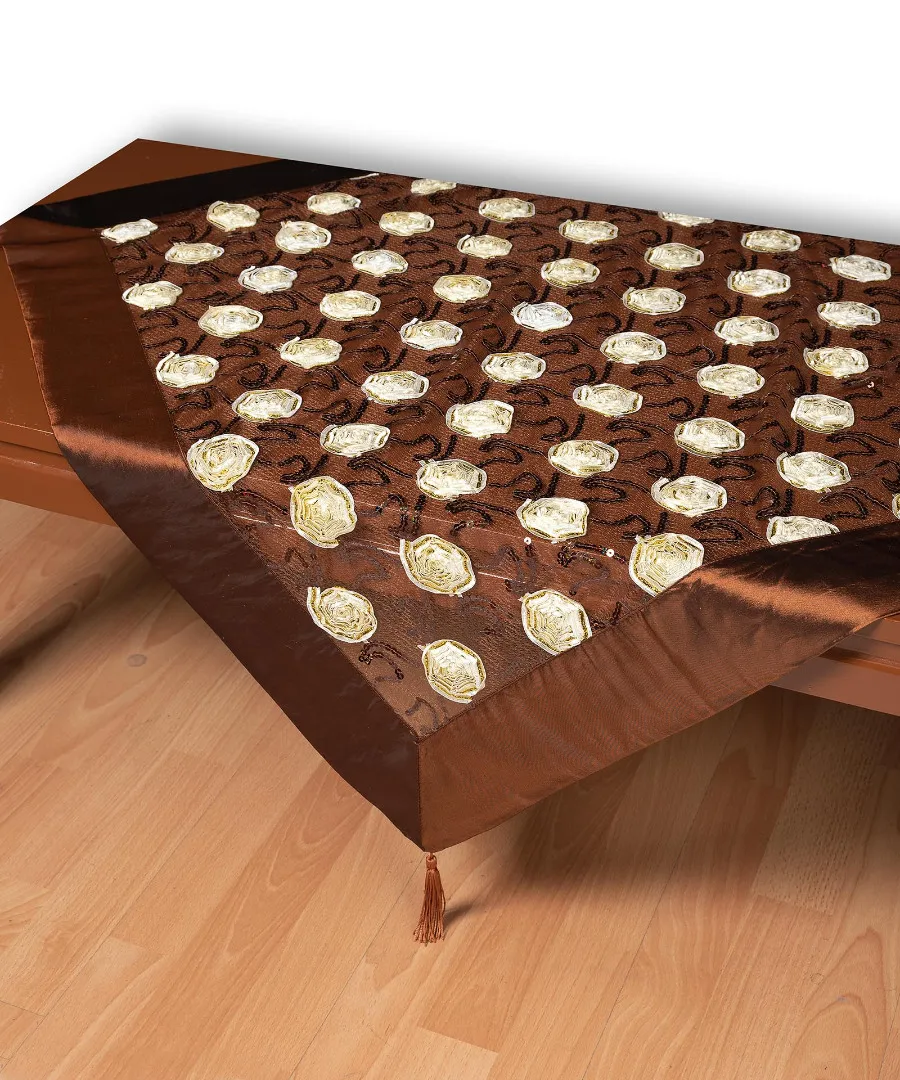 Τούλινο καρέ 264-17 (85cm x 85cm) καφέ