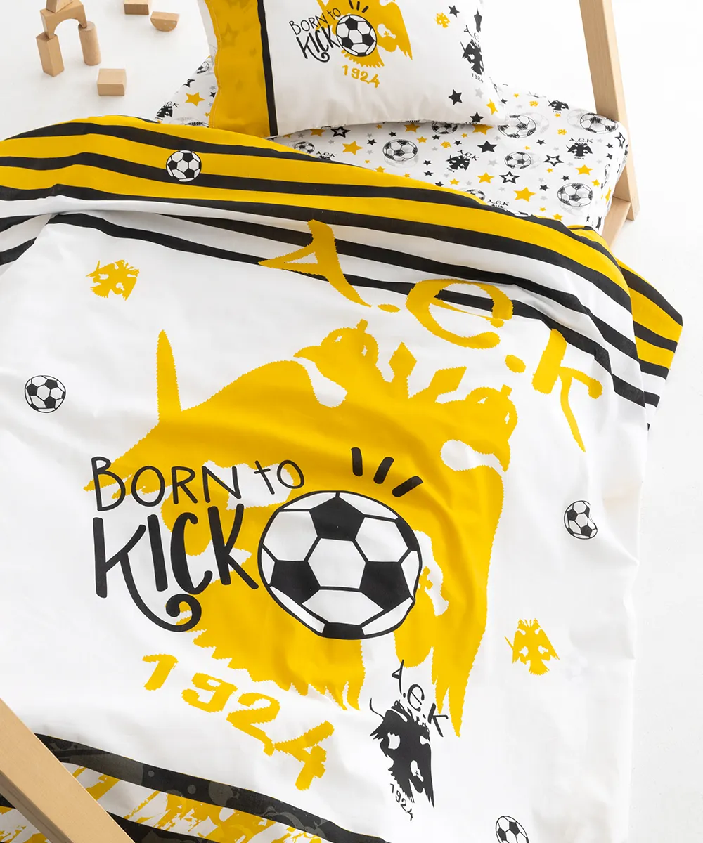 Σετ Σεντόνια Κούνιας Aek 1924 130x170 Aek8 Χωρίς Λάστιχο