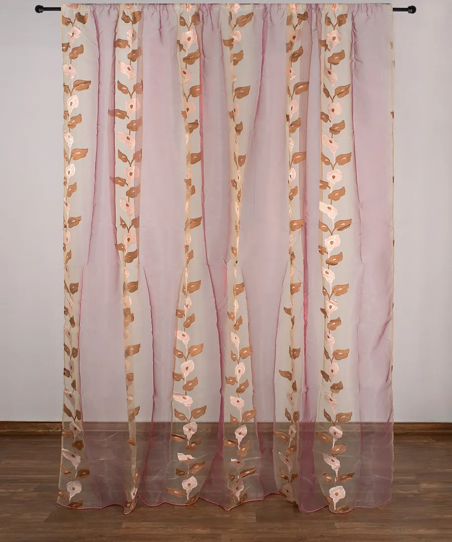 Κουρτίνα zj05 (280cm x 300cm) με τρέσα μωβ