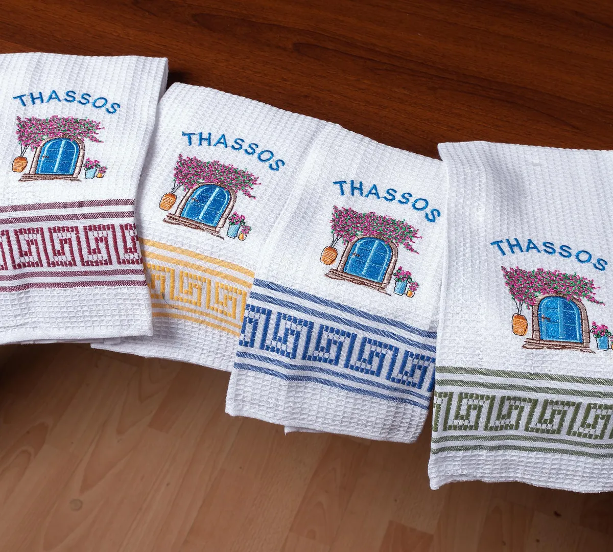 Σετ 12 τεμαχίων ποτηρόπανα (45cm x 65cm) πόρτα THASSOS