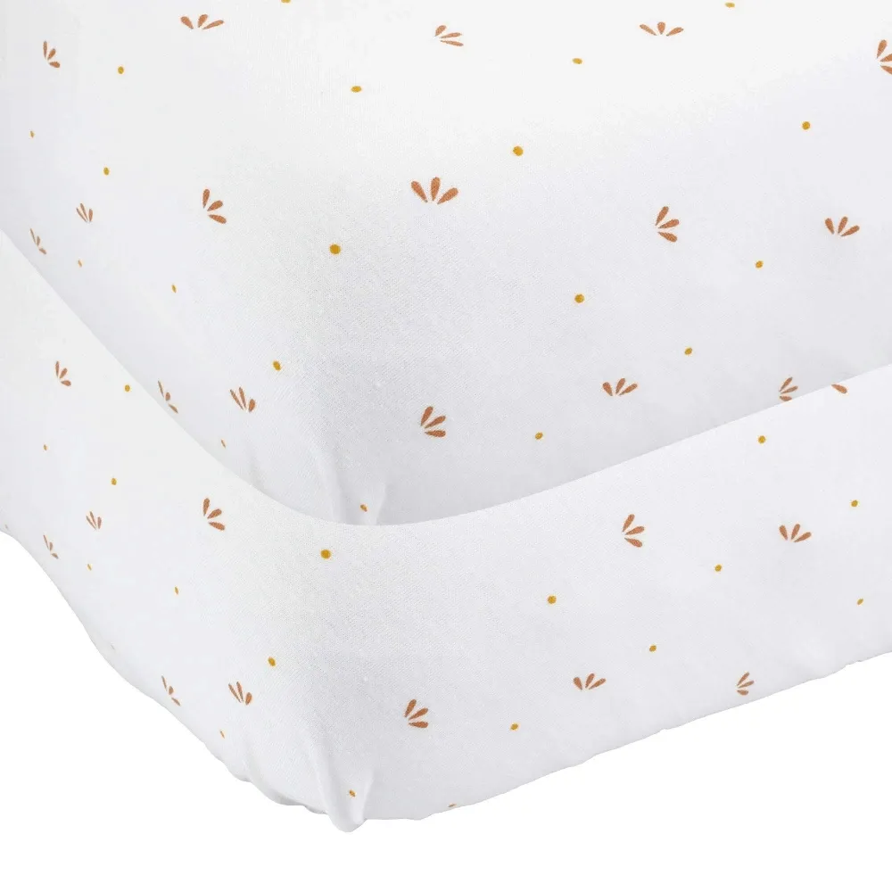 Σετ 2 Κατωσέντονα με Λάστιχο 50x83cm Λευκό/Καμηλό - Trois Kilos Sept