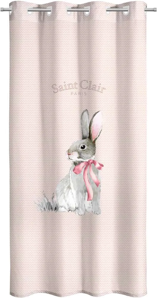Κουρτίνα Soft - Touch Lapin Pink με Τρουκς 