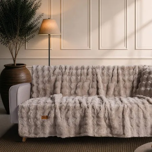 Ριχτάρι Αντιολισθητικό  Haaland 02 Beige - Τριθέσιο 180x300cm