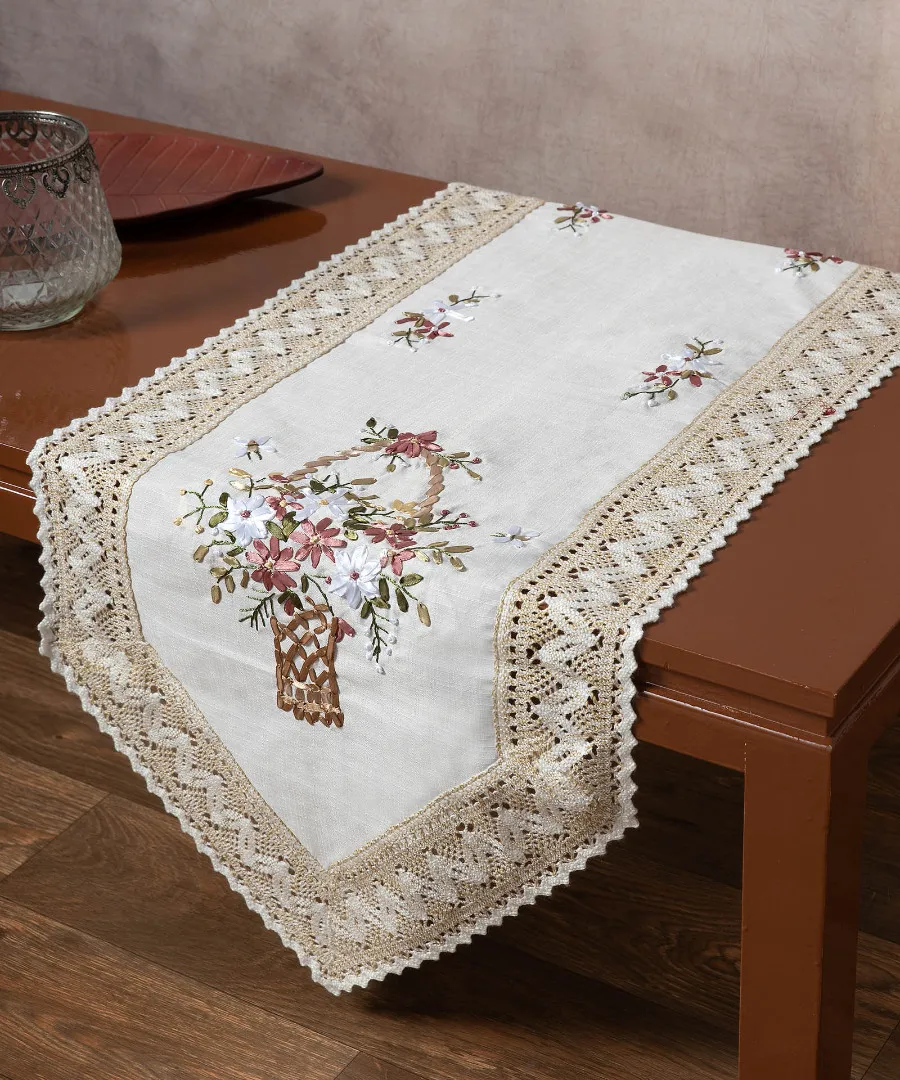 Τραβέρσα με ροκοκό και πλεκτό (45cm x 180cm) 4100