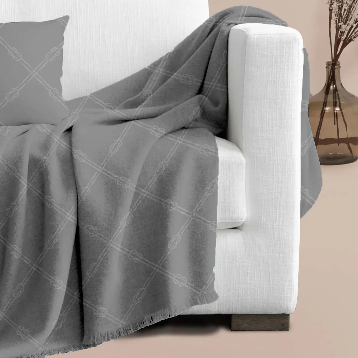 NAUTICA  D.GREY ΡΙΧΤΑΡΙ ΠΟΛΥΘΡΟΝΑΣ 180x180cm 100% COTTON