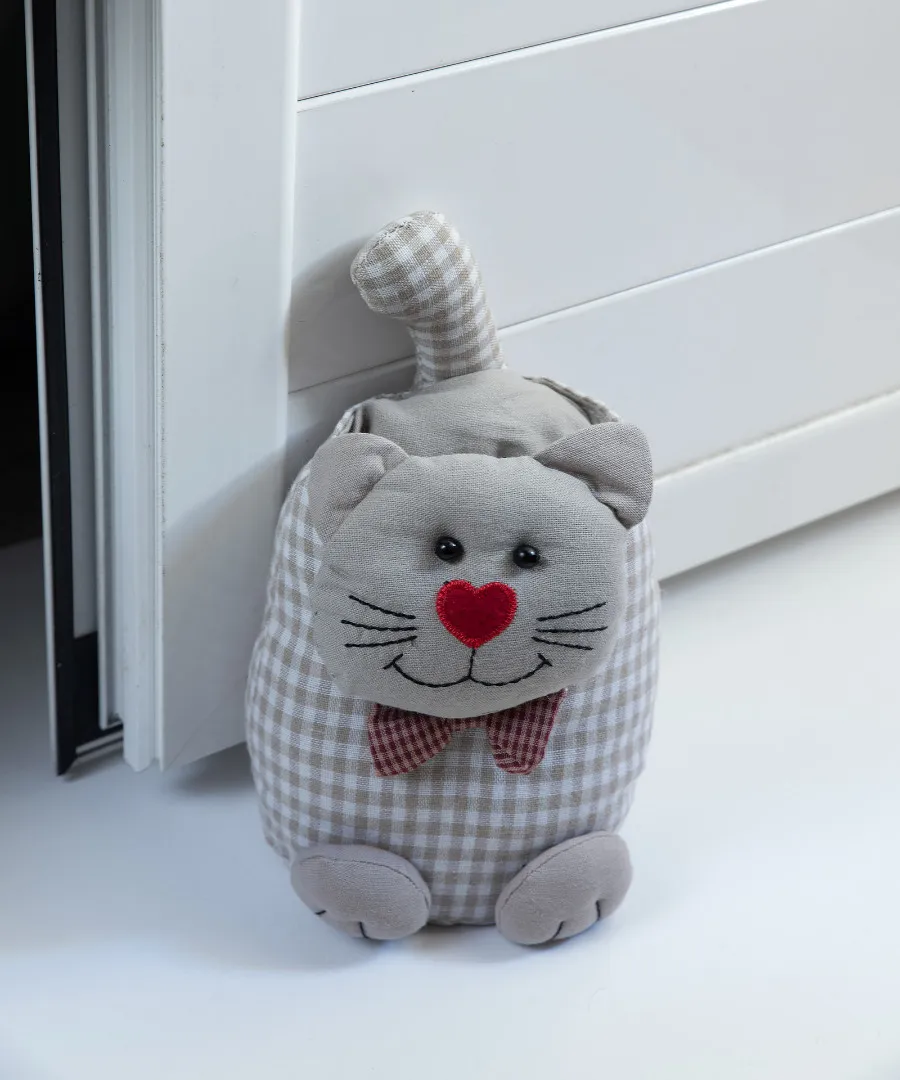Doorstop γάτα (20cm x 25cm) μπέζ