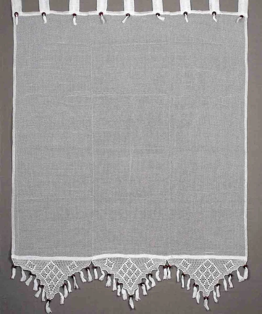 κουρτίνα 2003/1 (130cm x 240cm) λευκή με τιράντα