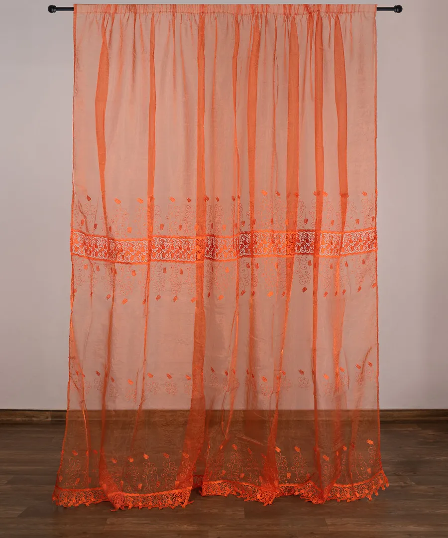 Κουρτίνα MK15 (280cm x 300cm) με τρέσα πορτοκαλί