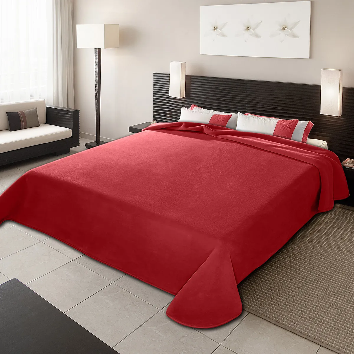 ΚΟΥΒΕΡΤΑ ΙΣΠΑΝΙΑΣ ΥΠΕΡΔΙΠΛΗ 220Χ240 BELPLA STER PLAIN RED(34)