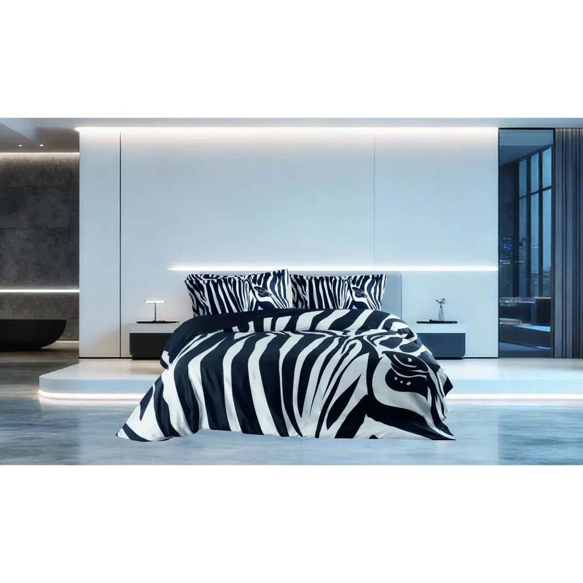 ZEBRA  KING ΚΟΥΒΕΡΛΙ 240x250cm 2*50x70cm 210TC C/S