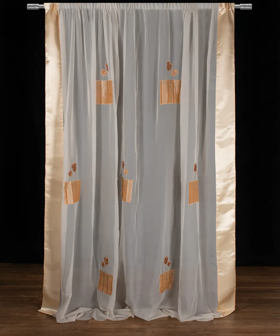 Κουρτίνα w52-5708 (300cm x 300cm) με τρέσα μπεζ