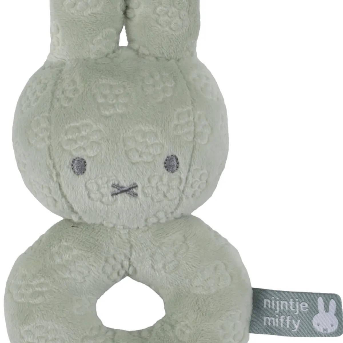 Κουδουνίστρα Από Βελουτέ Ύφασμα Πράσινο Miffy Flowers
