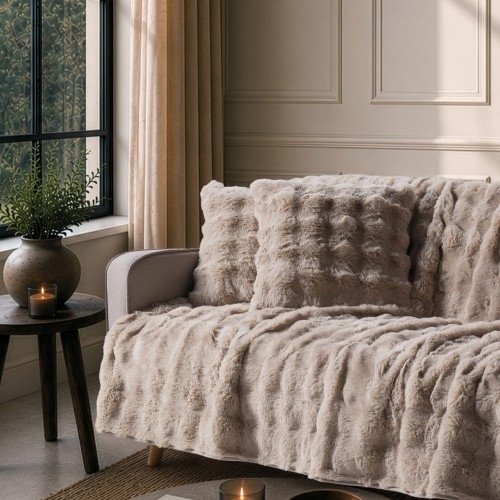 Ριχτάρι Αντιολισθητικό  Haaland 02 Beige - Τριθέσιο 180x300cm