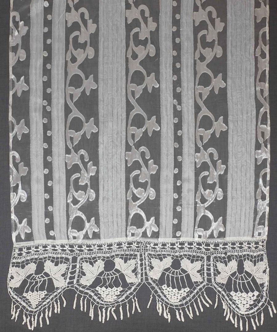 κουρτίνα 014 (90cm x 130cm) λευκό με τιράντα