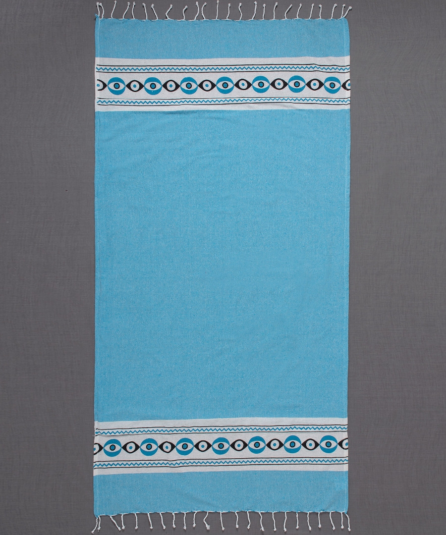 Pestemal με πετσέτα nkp707 (90cm x 180cm) τυρκουάζ