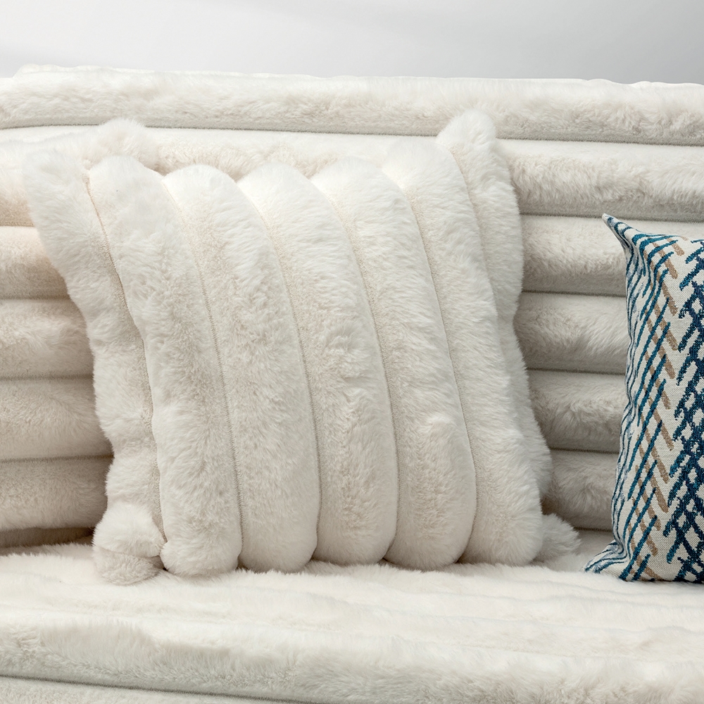 LINO Ριχτάρι Πολυθρόνας 180x180 Γούνα Natt Off White