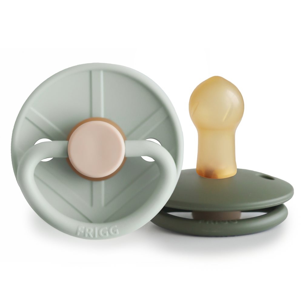 Σετ 2 Πιπίλες Latex FRIGG Little Viking Sage/Olive 0-6 Μηνών