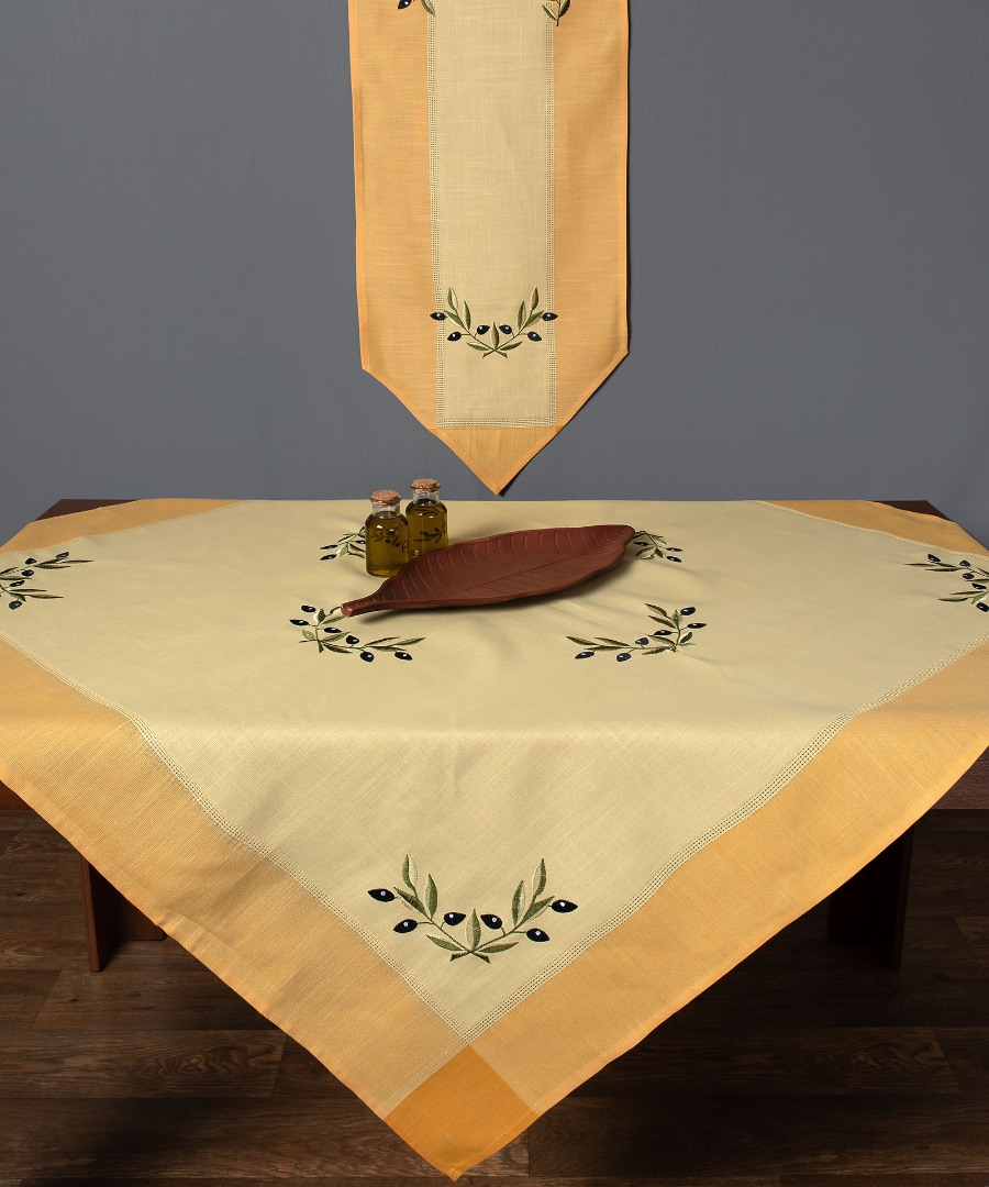 Τραπεζομάντηλο bg23a (135cm x 175cm) oval κίτρινο
