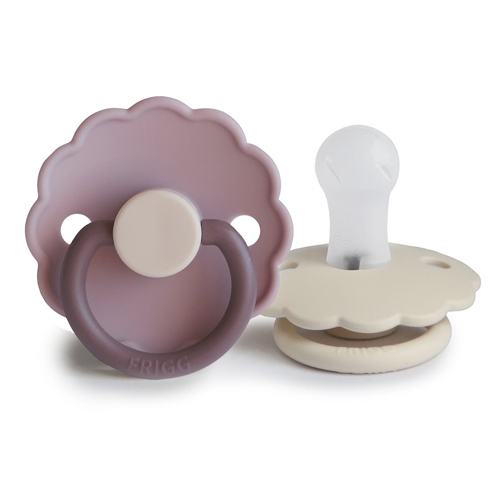 Σετ 2 Πιπίλες Σιλικόνης FRIGG Daisy - Lavender Haze/Cream 0-6 Μηνών