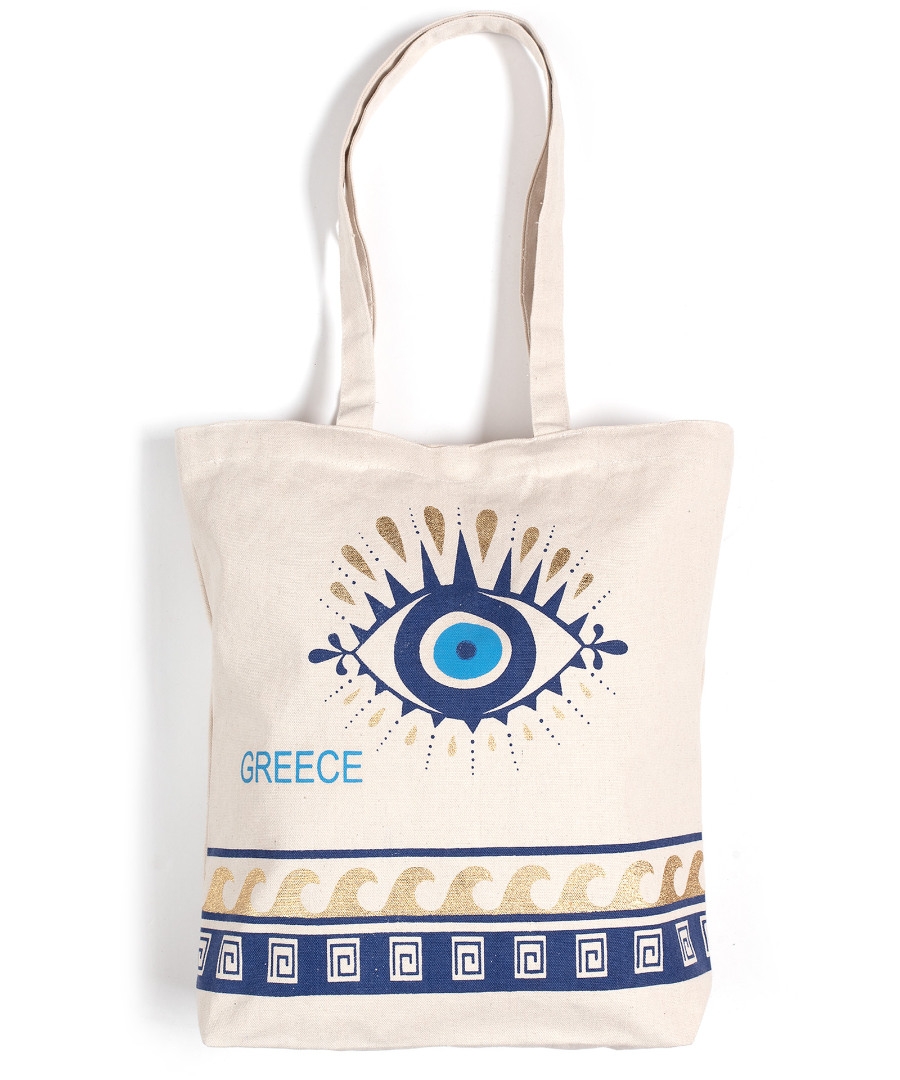 Τσάντα καραβόπανο (40cm x 40cm x 10cm) gold 2 GREECE