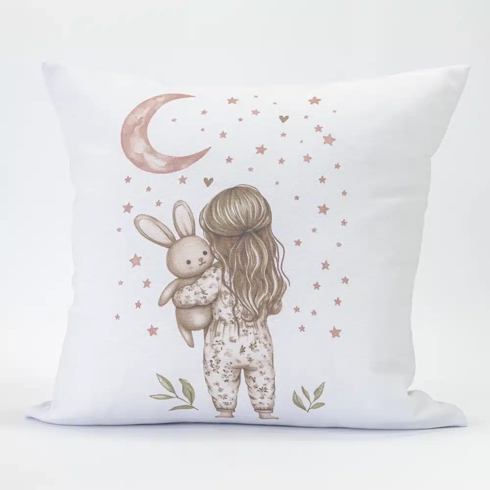 Μαξιλάρι Διακοσμητικό Printed Goodnight Ροζέ