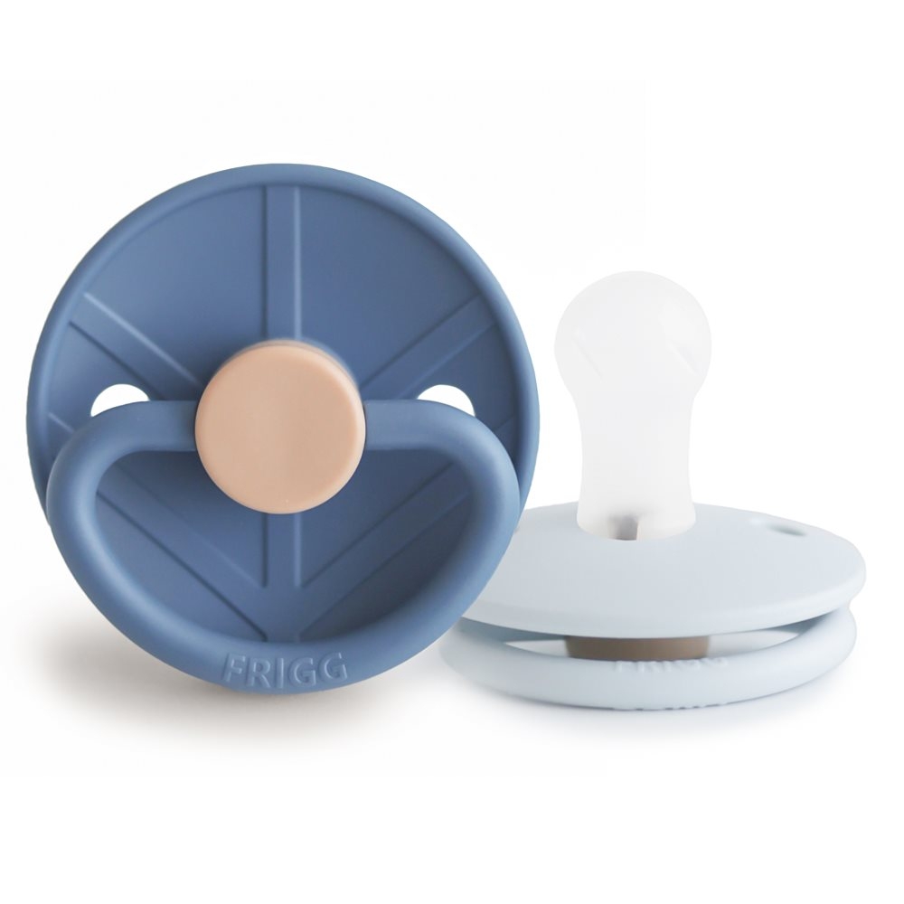 Σετ 2 Πιπίλες Σιλικόνης FRIGG Little Viking Ocean View/Powder Blue 0-6 Μηνών