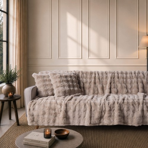Ριχτάρι Αντιολισθητικό  Haaland 02 Beige - Τριθέσιο 180x300cm