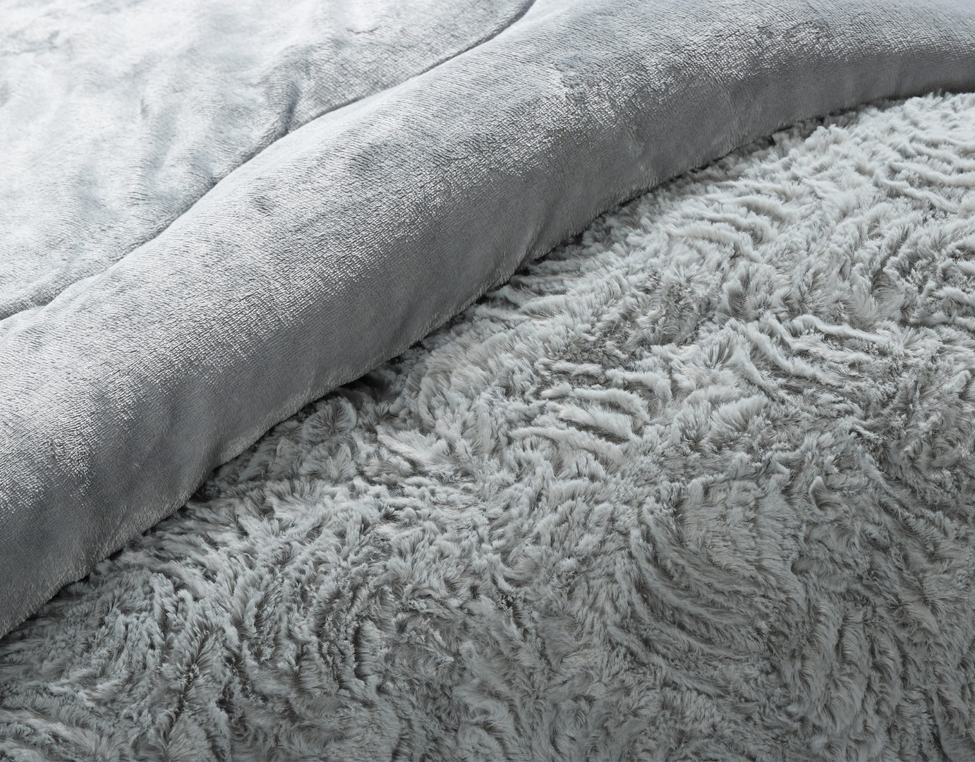 Κουβερτοπάπλωμα pv plush (240cm x 260cm) blue silver