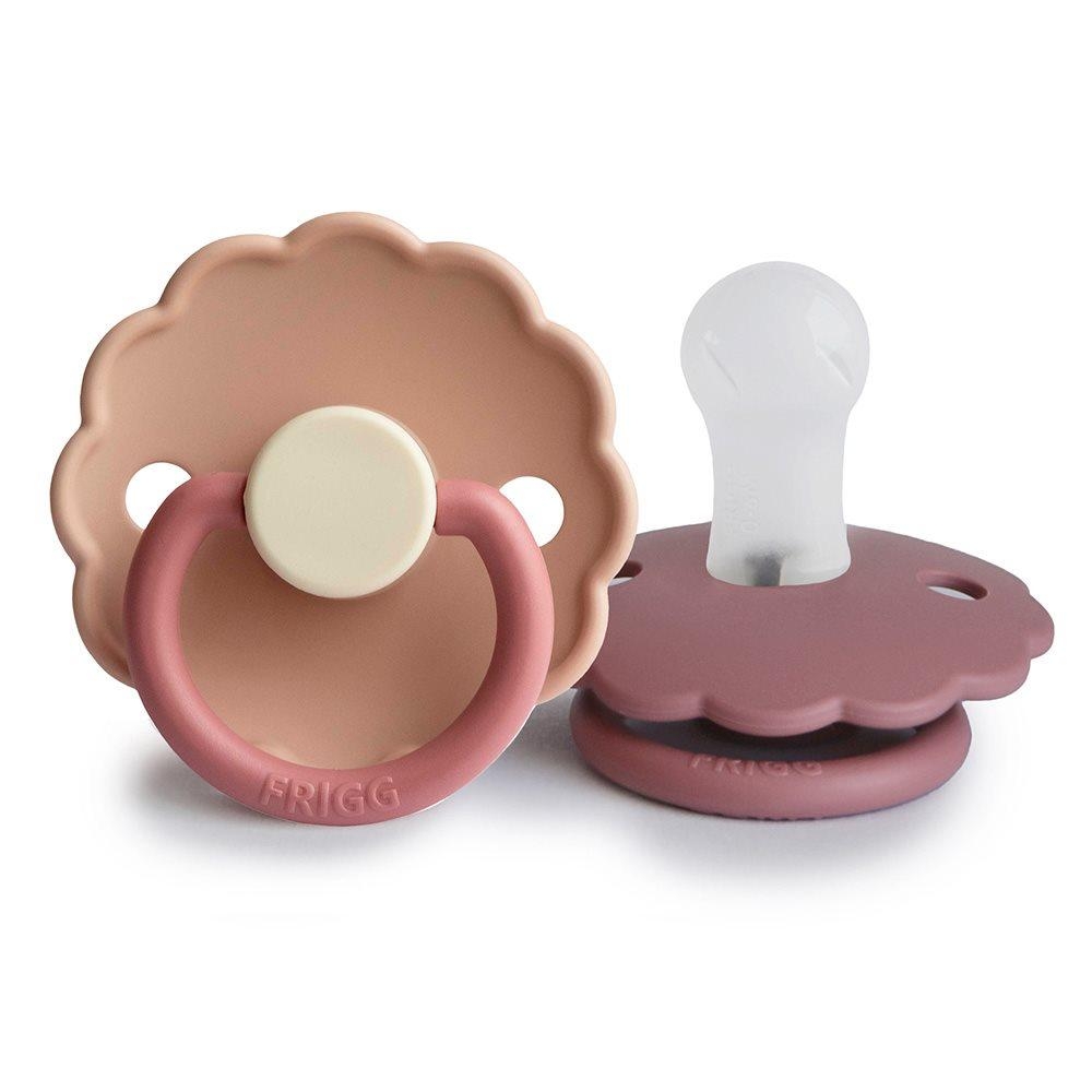 Σετ 2 Πιπίλες Σιλικόνης FRIGG Daisy Little Darling/Cream 6-18 Μηνών