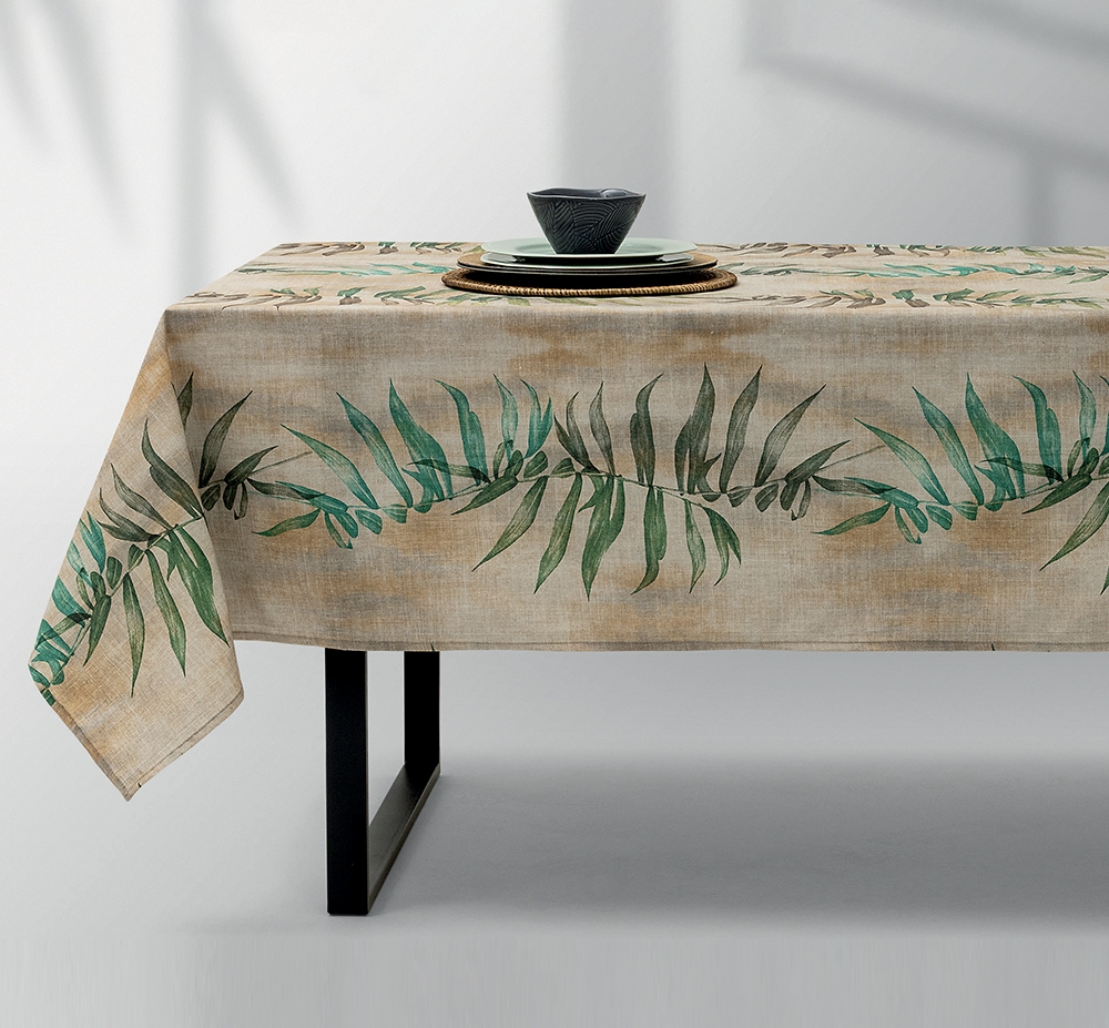 Τραπεζομάντηλο Foresta 140×180 Εκρού-Πράσινο