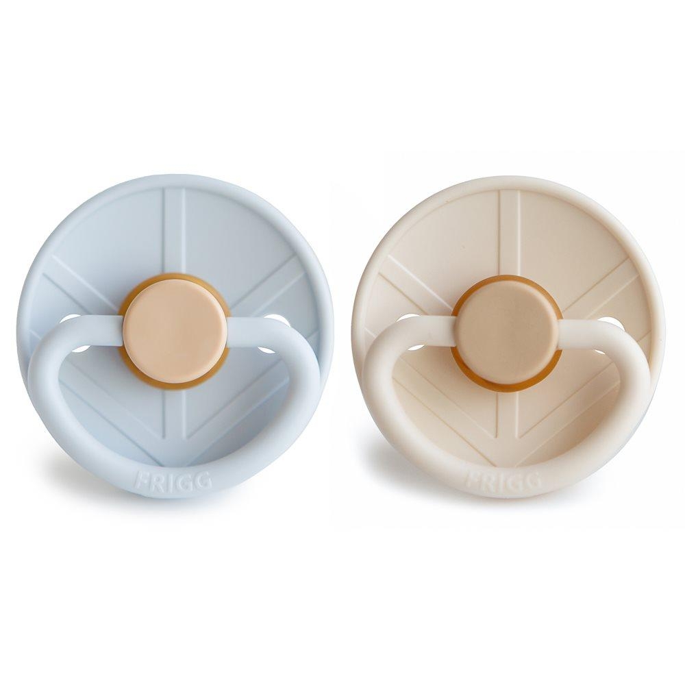 Σετ 2 Πιπίλες Latex FRIGG Little Viking Powder Blue/Cream 0-6 Μηνών