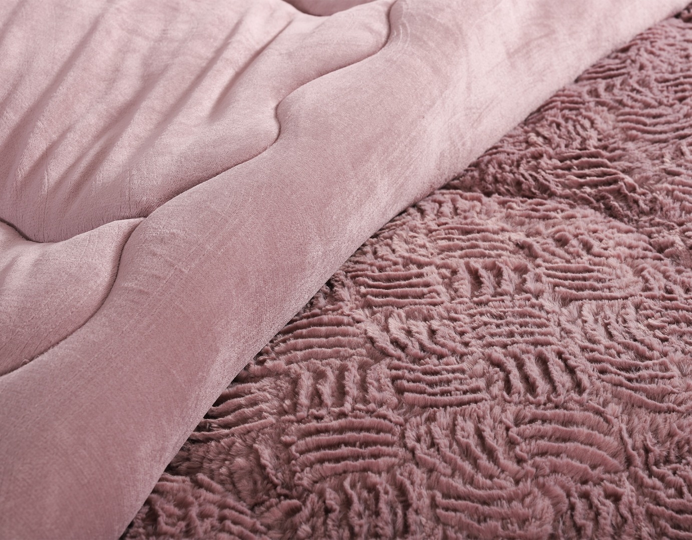 Κουβερτοπάπλωμα pv plush (240cm x 260cm) rust red
