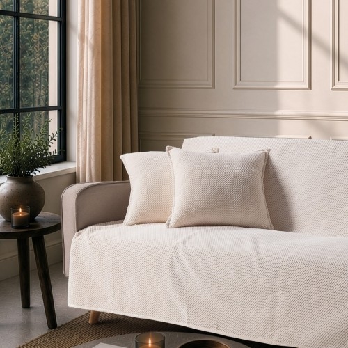 Ριχτάρι Αντιολισθητικό Αδιάβροχο Pearl  01 Ivory - Μονοθέσιο 180x150cm