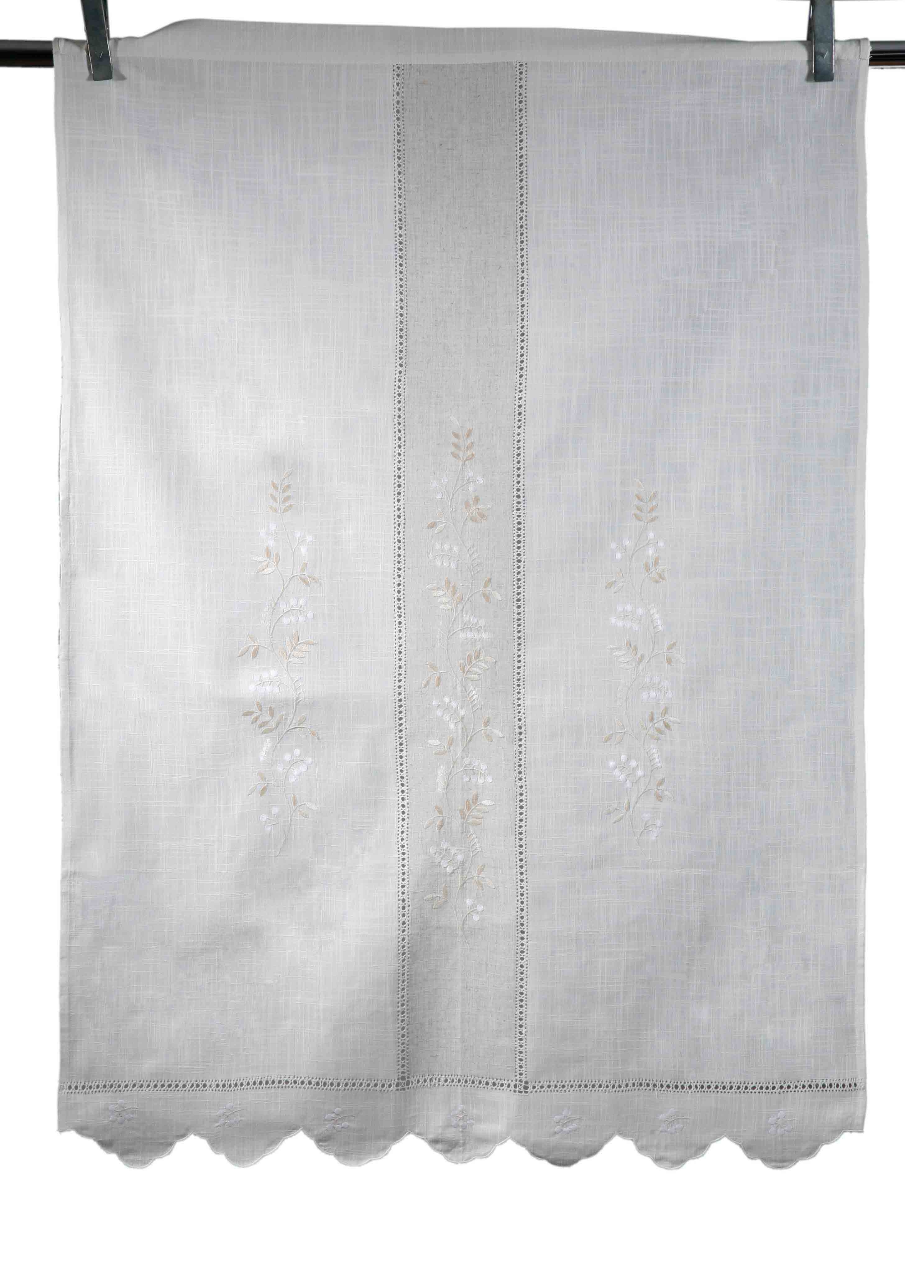 κουρτίνα 465 (160cm x 160cm) ivory/άμμου με τούνελ