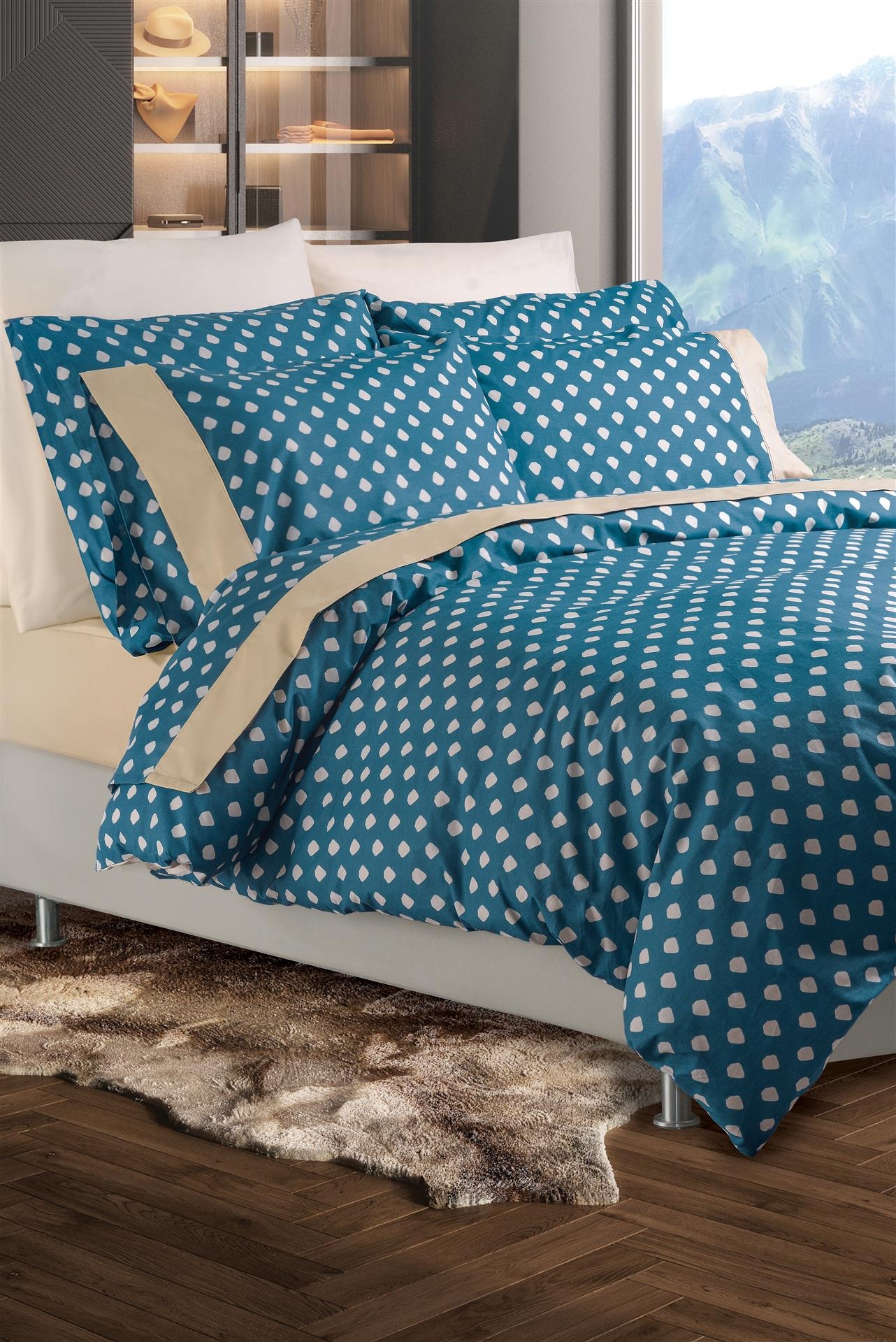 DROPS  ΣΕΤ ΘΗΚΗ KING 240X260 2*50X70 100% COTTON 144TC