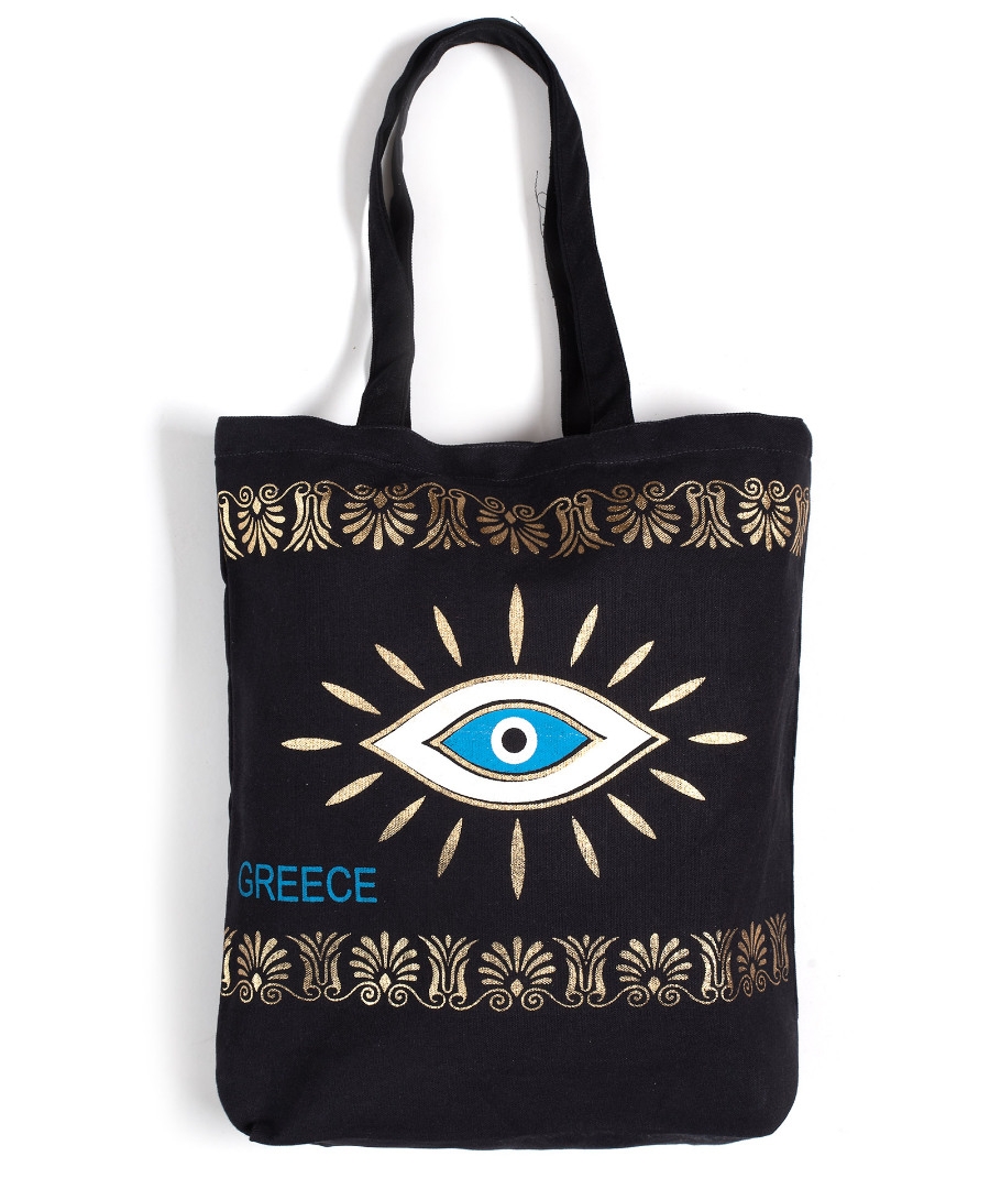 Τσάντα καραβόπανο (40cm x 40cm x 10cm) gold 4 GREECE